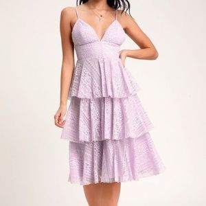 Lavender Ruffle Midi Dress